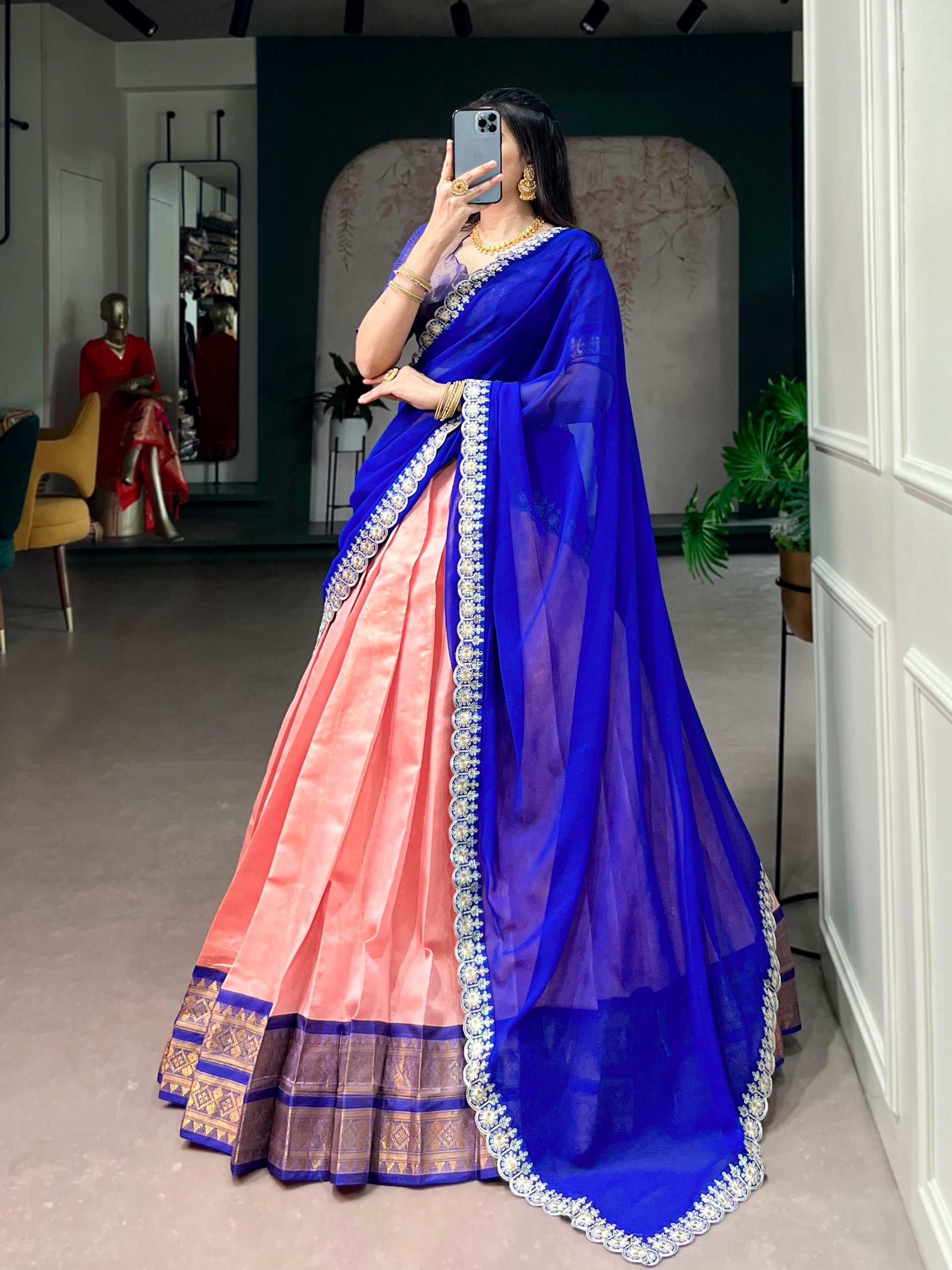 Royal Kanchipuram Semi stitched Lehenga Choli