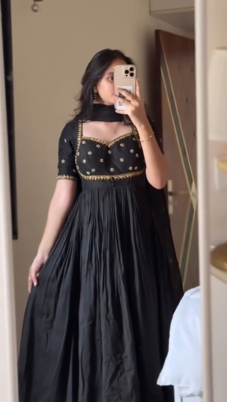 Party Wear Gown With Duppata and Pent Fabric Vichitra silk