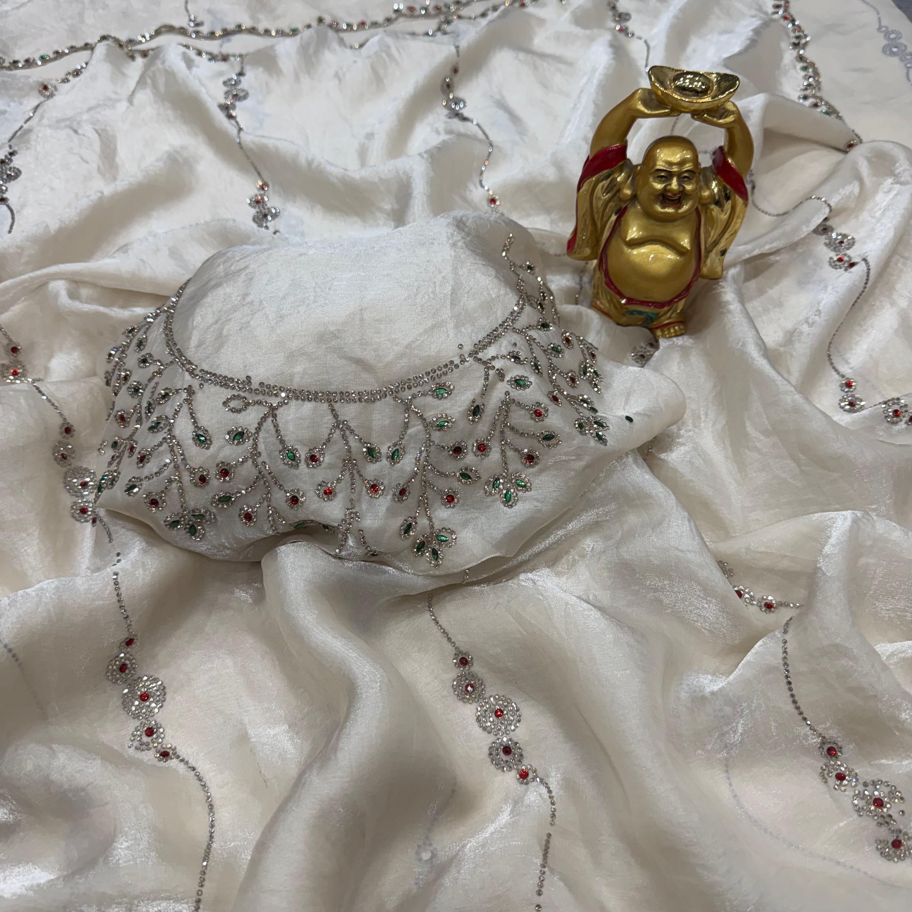 Space Silk Glamour: Jarkhan Work Festive Saree
