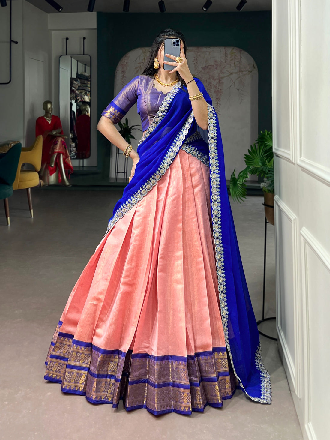 Royal Kanchipuram Semi stitched Lehenga Choli