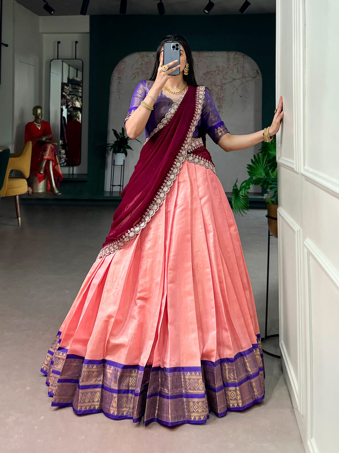 Royal Kanchipuram Semi stitched Lehenga Choli